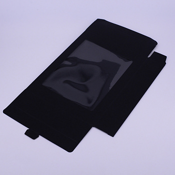 Cardboard Box, with PVC Clear Window, Rectangle, Black, 17.5x13.5x3.5cm