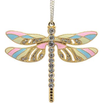 6Pcs 6 Colors Alloy Big Pendants, with Enamel and Rhinestone, Dragonfly, Mixed Color, 56.5x64.5x4.5mm, Hole: 4.5x6mm, 1pc/color