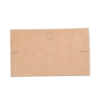 Blank Kraft Paper Bracelet Display Card, Rectangle, BurlyWood, 6x10x0.05cm, Hole: 8mm