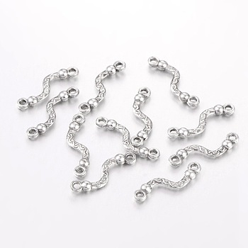 Alloy Bar Links connectors, Lead Free, Nickel Free and Cadmium Free, Twist, Antique Silver Color, about 22.5mm long, 6mm wide, 3mm thick, hole: 1.5mm