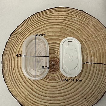 DIY Christmas Theme Pendant Silicone Molds, for UV Resin & Epoxy Resin Craft Making, White, Oval, 82x48x12mm, Inner Diameter: 73x40mm