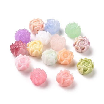 Synthetic Coral Beads, Dyed, Flower, Mixed Color, 13x13.5x9mm, Hole: 1.5mm