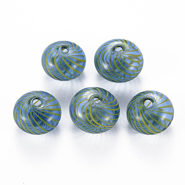 Cornflower Blue Flat Round Glass Beads