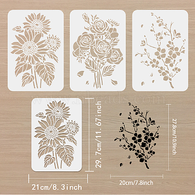 3Pcs 3 Styles PET Hollow Out Drawing Painting Stencils(DIY-WH0395-0002)-2