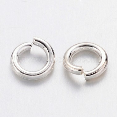 Silver Color Plated Brass Open Jump Rings(X-JRC4MM-NFS)-2