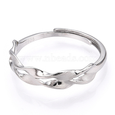 925 Sterling Silver Adjustable Ring Settings(STER-T007-06P)-4