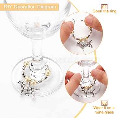 24Pcs 12 Style Tibetan Style Alloy Pendant Wine Glass Charms with Brass Hoop Earring Findings(AJEW-AB00059)-3