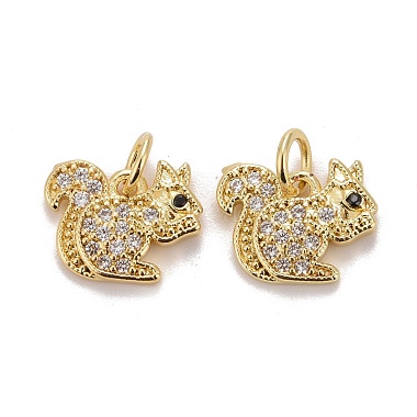 Golden Clear Other Animal Brass+Cubic Zirconia Charms