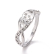 Crystal Rhinestone Infinity with Heart Finger Ring(RJEW-D120-12P)-1