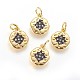 Brass Micro Pave Cubic Zirconia Charms(X-ZIRC-G150-04A)-1