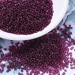 MIYUKI Round Rocailles Beads, Japanese Seed Beads, (RR1312) Dyed Transparent Wine, 11/0, 2x1.3mm, Hole: 0.8mm, about 5500pcs/50g(SEED-X0054-RR1312)