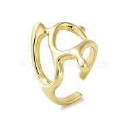 Rack Plating Brass Cuff Rings, Long-Lasting Plated for Women, Lead Free & Cadmium Free, Real 18K Gold Plated, Inner Diameter: 17.8mm(RJEW-D025-07G)