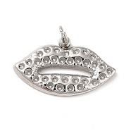 304 Stainless Steel Pendant Rhinestone Settings, with Open Jump Rings, Lip Shape, Stainless Steel Color, Fit for 0.9mm Rhinestone, 12x20x2mm, Hole: 2.6mm(STAS-G295-32P)