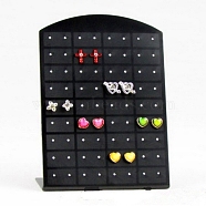 Multi Holes Acrylic Slant Back Earring Display Stands, L-shaped Earring Organizer Holder, Black, 9x13cm(PAAG-PW0012-56B)