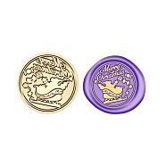 Christmas Series Wax Seal Brass Stamp Head, for Wax Seal Stamp, Golden, Sleigh, 25x15mm, Inner Diameter: 7mm(AJEW-Z031-04G-09)