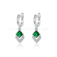 925 Sterling Silver with Cubic Zirconia Hoop Earrings(PP0073)