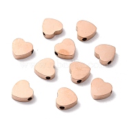 Ion Plating(IP) 304 Stainless Steel Beads, Heart, Rose Gold, 8.5x9x3mm, Hole: 1.8mm(STAS-F271-19RG)