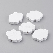 Dyed Natural Wooden Beads, Cloud, Creamy White, 22x17x4mm, Hole: 1.5mm(X-WOOD-S037-086)