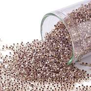 TOHO Round Seed Beads, Japanese Seed Beads, (741) Copper Lined Alabaster, 15/0, 1.5mm, Hole: 0.7mm, about 3000pcs/10g(X-SEED-TR15-0741)