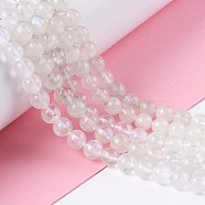 Natural Rainbow Moonstone Beads Strands, Round, 6.5mm, Hole: 0.8mm, about 62pcs/strand, 15.67''(39.8cm)(G-I249-B04-04)