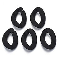 Opaque Spray Painted Acrylic Linking Rings, Quick Link Connectors, for Curb Chains Making, Frosted, Twist, Black, 30x21x7mm, Inner Diameter: 17x8.5mm, about 280pcs/500g(OACR-S021-19A-C01)