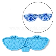 Moth DIY Pendant Silicone Molds, Resin Casting Molds, for UV Resin, Epoxy Resin Jewelry Making, Insects, 38x105x4mm, Hole: 2mm, Inner Diameter: 31x51mm(DIY-F142-02D)