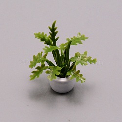 Resin Potted Plants Display Ornaments, Miniature Artificial Plants, for Dollhouse Decor Mini Garden, Olive Drab, 33x27mm(AJEW-WH0258-082A)