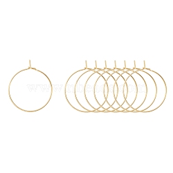 Ion Plating(IP) 316L Surgical Stainless Steel Hoop Earring Findings, Wine Glass Charms Findings, Golden, 25x0.8mm, 20 Gauge(STAS-D164-01G)
