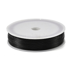 Baking Painted Iron Wire, Round, Black, 0.3mm, about 328.08 Feet(100m)/Roll(MW-NH0001-02C)