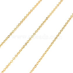 Brass Cable Chains, Soldered, with Card Paper, Real 18K Gold Plated, 2x1.5x0.3mm, about 3.28 Feet(1m)/pc(CHC-H111-05G-07)