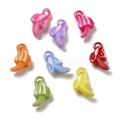 Opaque Acrylic Pendants, Craft Style, Banana, Mixed Color, 18x12x6mm, Hole: 3mm, 1282pcs/500g(OACR-E039-04)