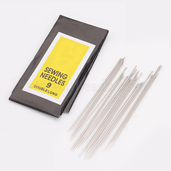 Iron Sewing Needles, Darning Needles, Platinum, 0.5mm thick, 52mm long, hole: 0.35mm, 25pcs/bag(X-E254-9)