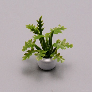 Resin Potted Plants Display Ornaments, Miniature Artificial Plants, for Dollhouse Decor Mini Garden, Olive Drab, 33x27mm