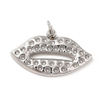 304 Stainless Steel Pendant Rhinestone Settings, with Open Jump Rings, Lip Shape, Stainless Steel Color, Fit for 0.9mm Rhinestone, 12x20x2mm, Hole: 2.6mm