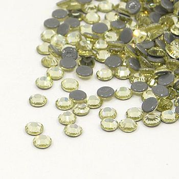 Glass Hotfix Rhinestone, Grade AA, Flat Back & Faceted, Half Round, Jonquil, SS6, 1.9~2.0mm, about 1440pcs/bag