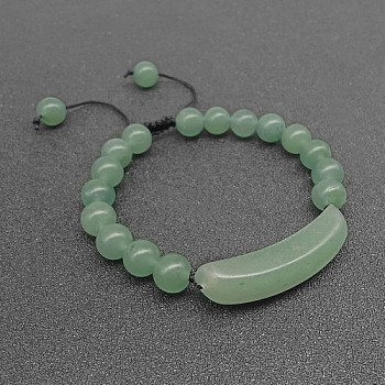Natural Green Aventurine Bead Braided Bead Bracelets for Women Men, No Size