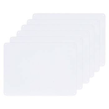 Globleland Plastic Blank Sheets, for DIY Projects, White, 25x18x0.08cm, Hole: 4mm