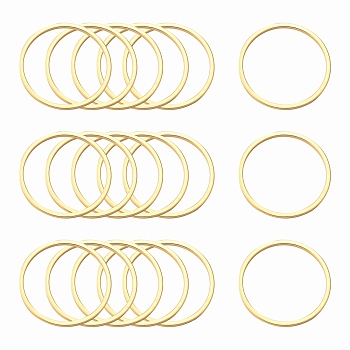 Ion Plating(IP) 304 Stainless Steel Linking Ring, Nickel Free, Round Ring, Golden, 20x0.8mm
