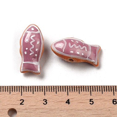 perles de porcelaine imprimés faits à la main(PORC-E015-17E)-3