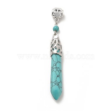 Bullet Synthetic Turquoise Dangle Charms