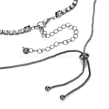 Colliers pendentifs en strass en alliage et ensembles de colliers coulissants réglables(NJEW-Z012-03B)-3