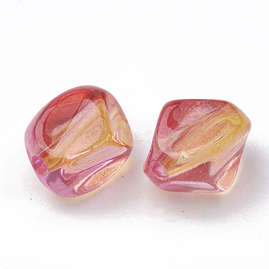 Two Tone Transparent Spray Painted Acrylic Beads(X-ACRP-T005-34A)-2