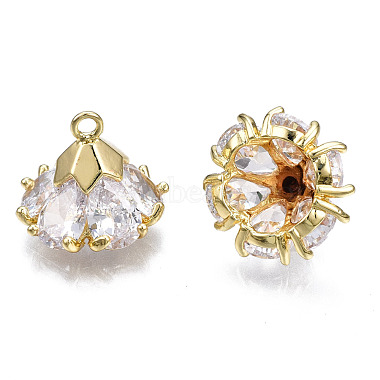 Brass Inlaid Clear Cubic Zirconia Charms(ZIRC-S069-001G)-2