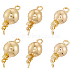 12Pcs 3 Style Round Brass Box Clasps, Real 18K Gold Plated, 14~16.5x7~9mm, Hole: 1.5~1.6mm, 4pcs/style(KK-BBC0019-27)