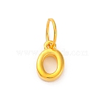 925 Sterling Silver Letter Charms with Jump Rings, Golden, Letter O, 10x6.5x2mm, Hole: 5mm(STER-R008-01G-O)