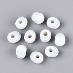Handmade Crackle Porcelain Beads, Gradient Glazed Ceramic Beads, Teardrop, Light Cyan, 7x6x5~6mm, Hole: 2mm(PORC-Q008-06A-01)