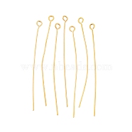 Ion Plating(IP) 304 Stainless Steel Eye Pins, Golden, 50mm, Hole: 1.9x2mm, Pin: 0.6mm(STAS-G075-17G-04)