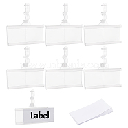 Rectangle Reusable Plastic Shelf Label Holders, Store Signs Holders with Hanger Clips, for Retail Shopping Mall Store, Supermarket Price Card & Ticket Display, White, 7.3x7.65x0.85cm(ODIS-WH0043-56B)