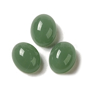 Glass Cabochons, Imitation Gemstone, Oval, Sea Green, 10x8x5mm(GLAA-B017-06A-02)