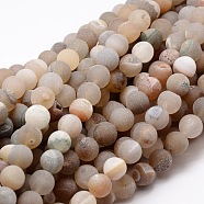 Dyed Frosted Natural Druzy Geode Agate Round Beads Strands, 10mm, Hole: 1mm, about 38pcs/strand, 14.5 inch(X-G-E322A-10mm-01)